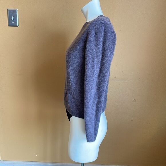 TAHARI 100% Cashmere Crew Neck Pullover Purple Sweater sz L - Picture 3 of 9